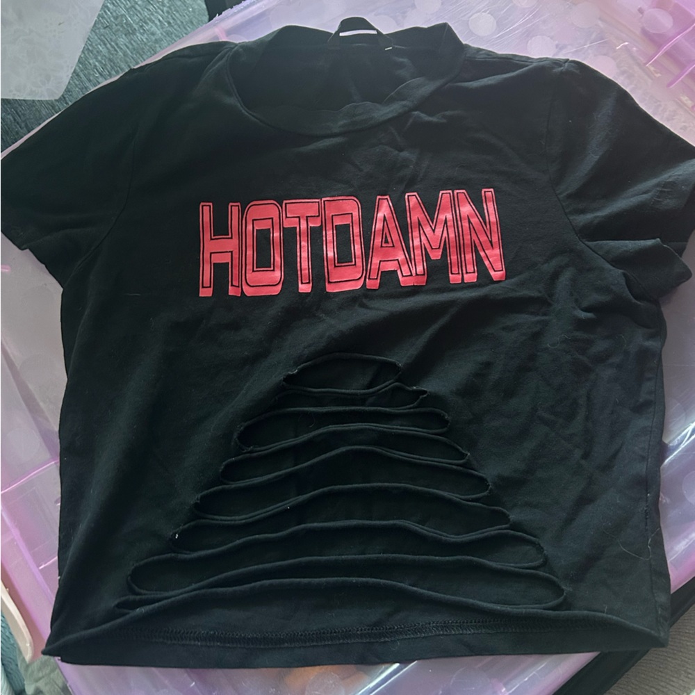 Hot damn Crop Shirt